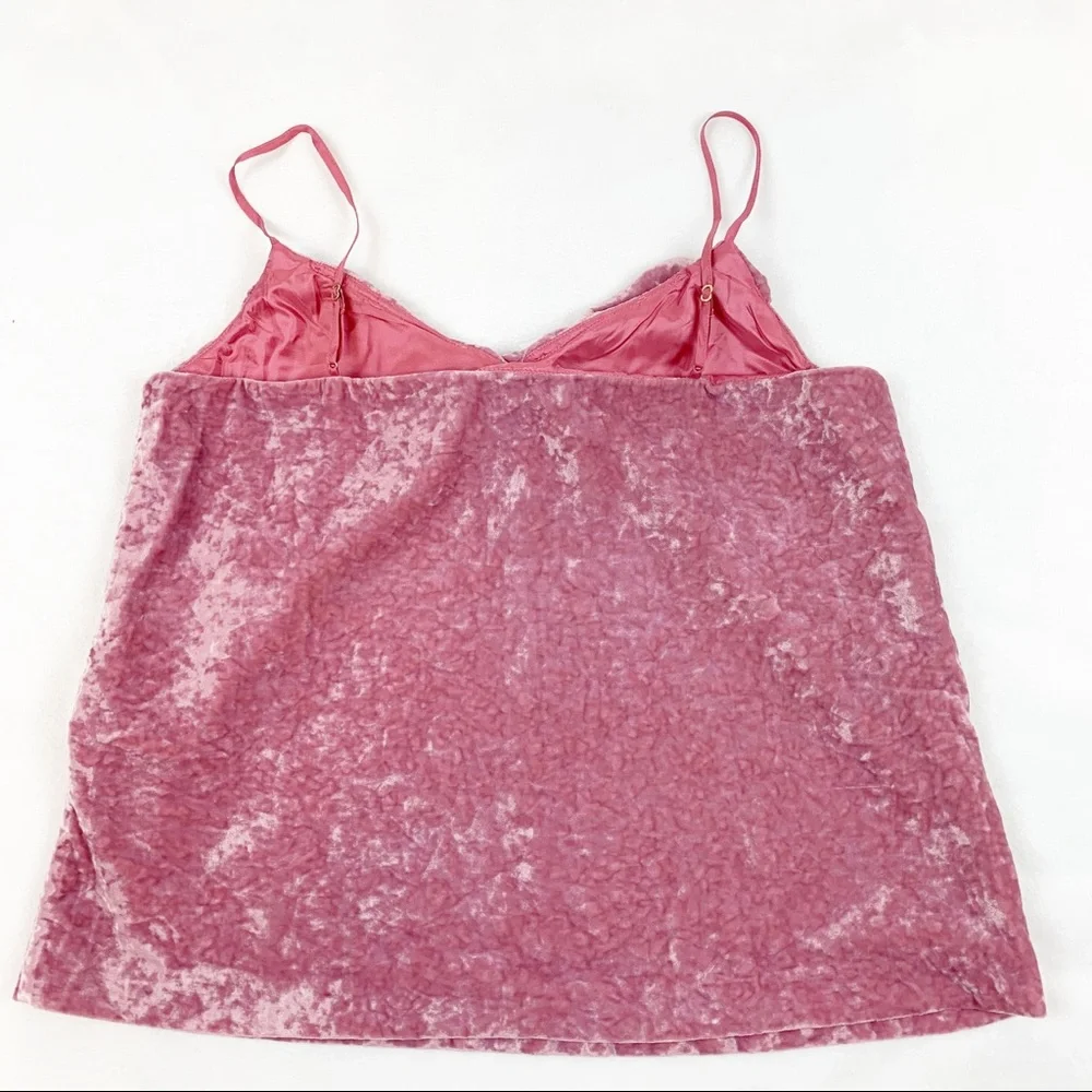 J Crew velvet‎ Ruffle spaghetti strap cami